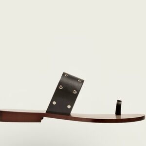 New never worn! María Luca Black Leather Studded Sandal